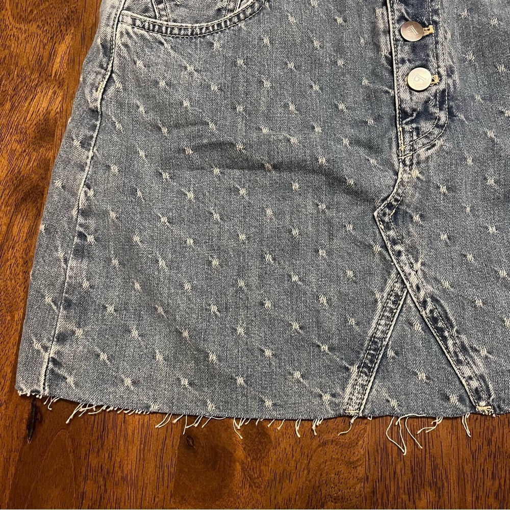 NWT ANTHROPOLOGIE PILCRO JACQUARD DENIM MINI SKIRT SIZE 10 - Picture 11 of 13